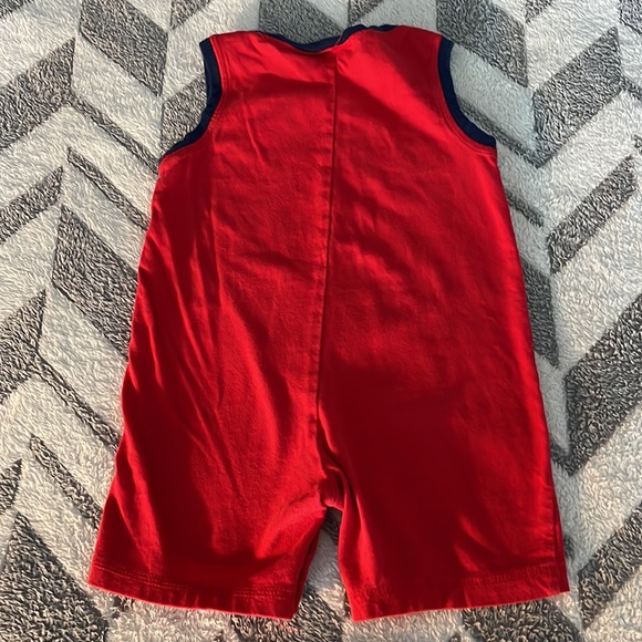 First Impressions Boys 24m red onesie with snaps - Picture 5 of 6